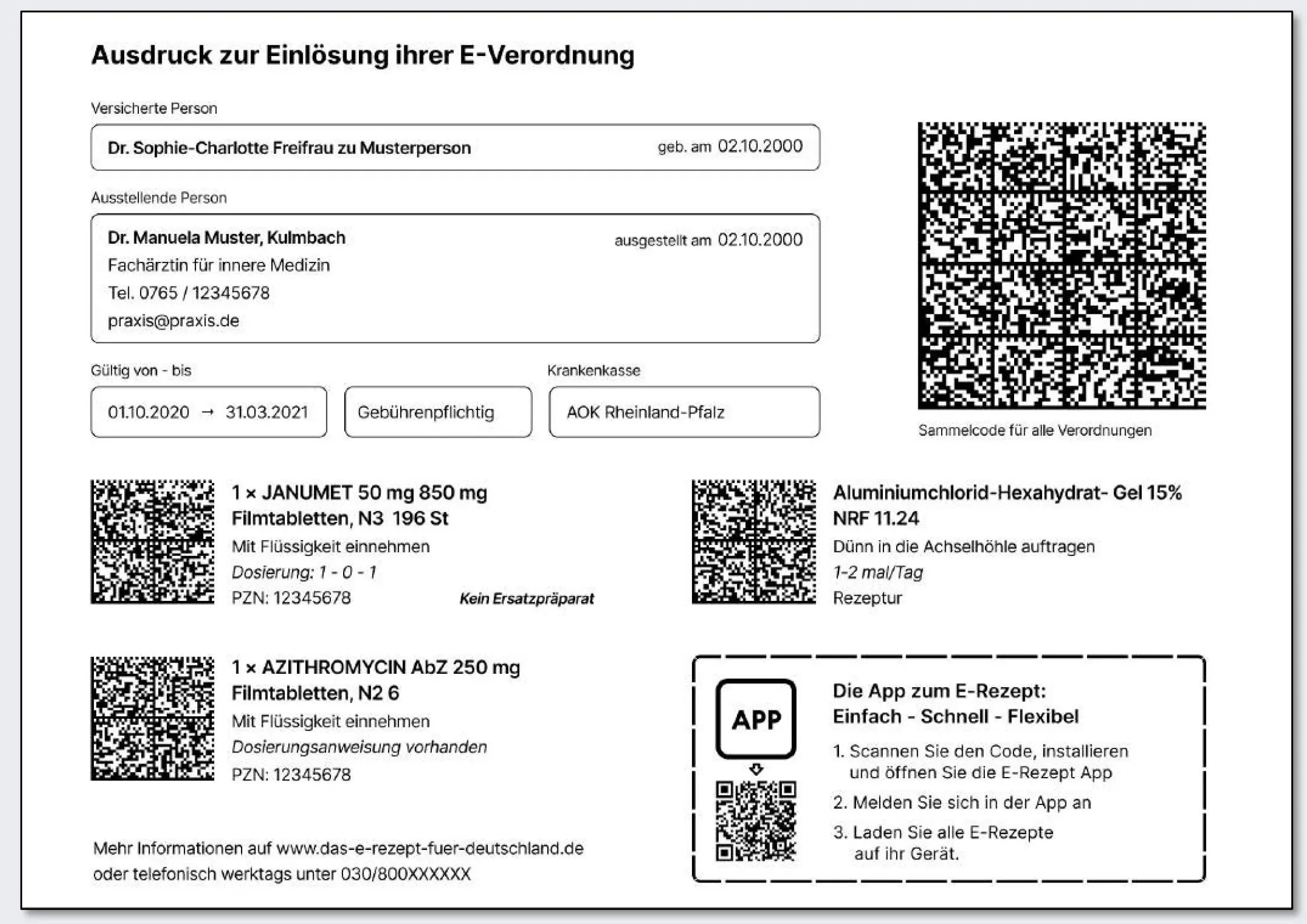 Ausdruck des E-Rezeptes